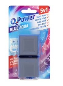 Q power blue WC blok do nádržky 2x45g | Čistící, dezinf.prostř., dezodoranty - Přípravky na WC - Závěsy na WC a pissoárové kostky